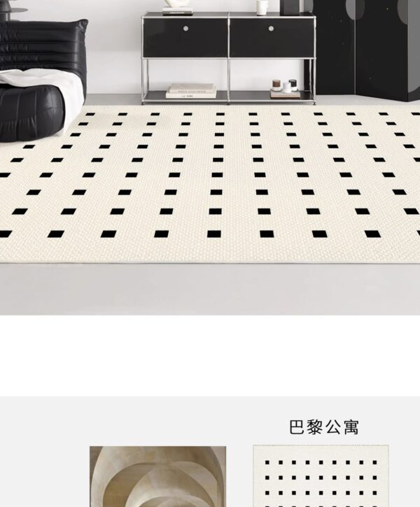 3 living room checkerboard pattern rugs , light luxury floor mat, sofa, anti slip and dirt resistant