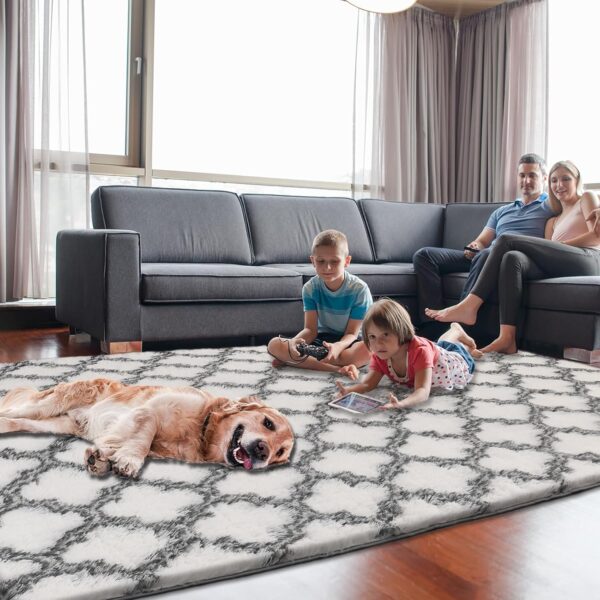 6 Living Room, High Pile Fluffy Rugs for Bedroom, Kids Room, Nursery