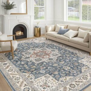Vintage Persian Rug - Stain-Resistant & Easy Care for Living Room & Bedroom