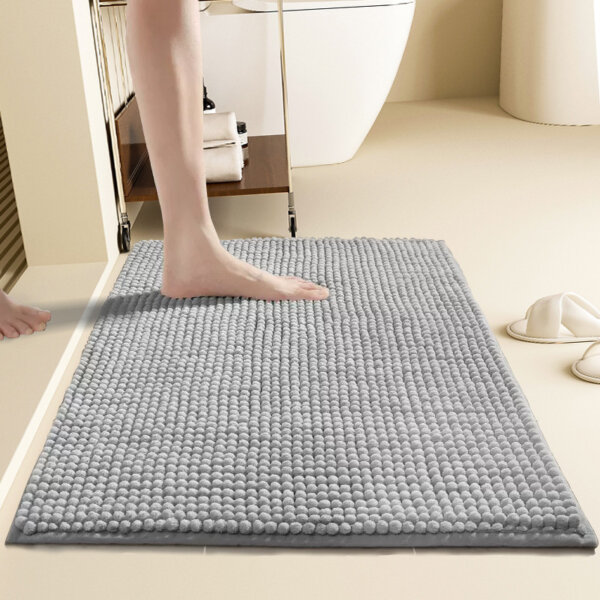 sku-素色时光-浅灰色-2 Non-Slip Entryway Rugs 30"x20"- Washable Absorbent Mat for Muddy Paws