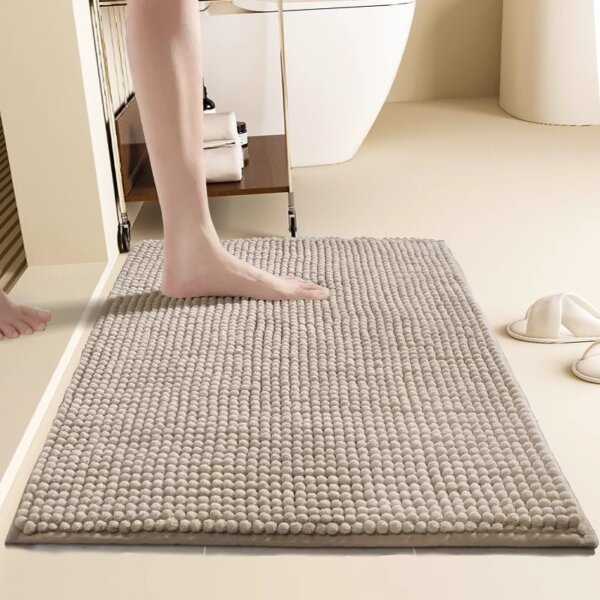 sku-素色时光-驼色-1 Non-Slip Entryway Rugs 30"x20"- Washable Absorbent Mat for Muddy Paws