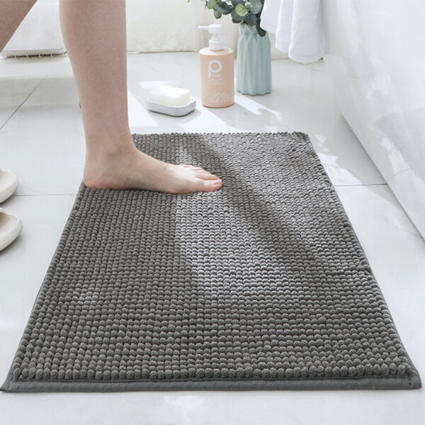 sku-素色时光深灰色-3 Non-Slip Entryway Rugs 30"x20"- Washable Absorbent Mat for Muddy Paws