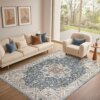 主图-4 Vintage Persian Rug - Stain-Resistant & Easy Care for Living Room & Bedroom