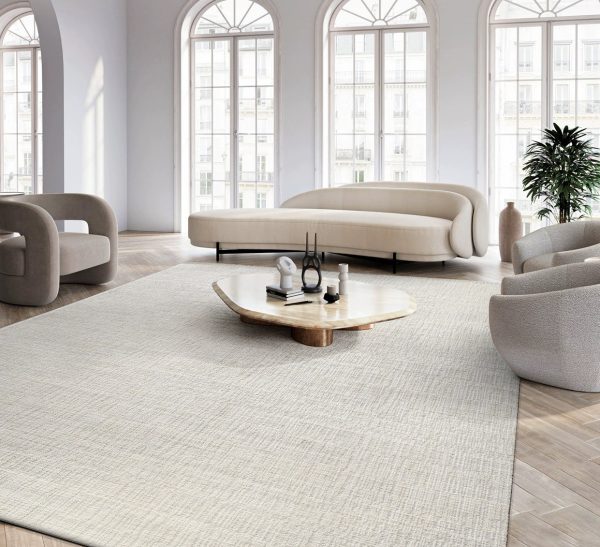 Premium Wool Silk Rug - Self-Cleaning Antibacterial Minimalist for Villa Living & Bedroom | RongHui
