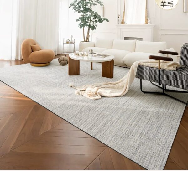 Premium Wool Silk Rug - Self-Cleaning Antibacterial Minimalist for Villa Living & Bedroom | RongHui