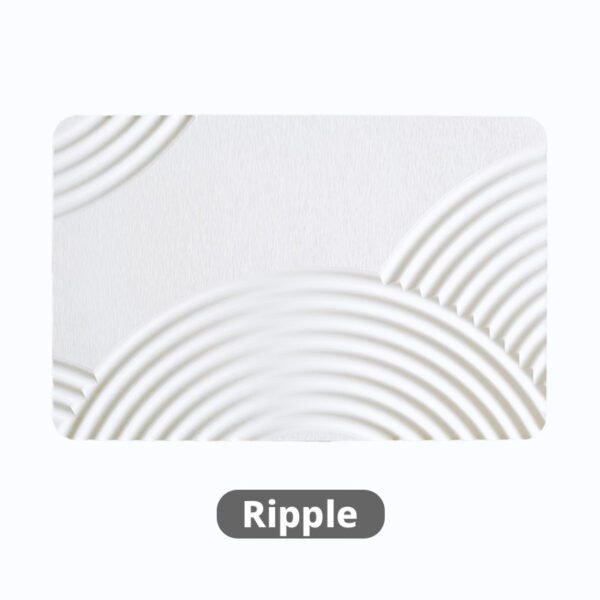 Stone Bath MatQuick-Dry Non-Slip Bathroom Floor Mat with Contour Line Texture, Soft & Easy to Clean