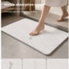 Stone Bath MatQuick-Dry Non-Slip Bathroom Floor Mat with Contour Line Texture, Soft & Easy to Clean