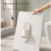Stone Bath MatQuick-Dry Non-Slip Bathroom Floor Mat with Contour Line Texture, Soft & Easy to Clean